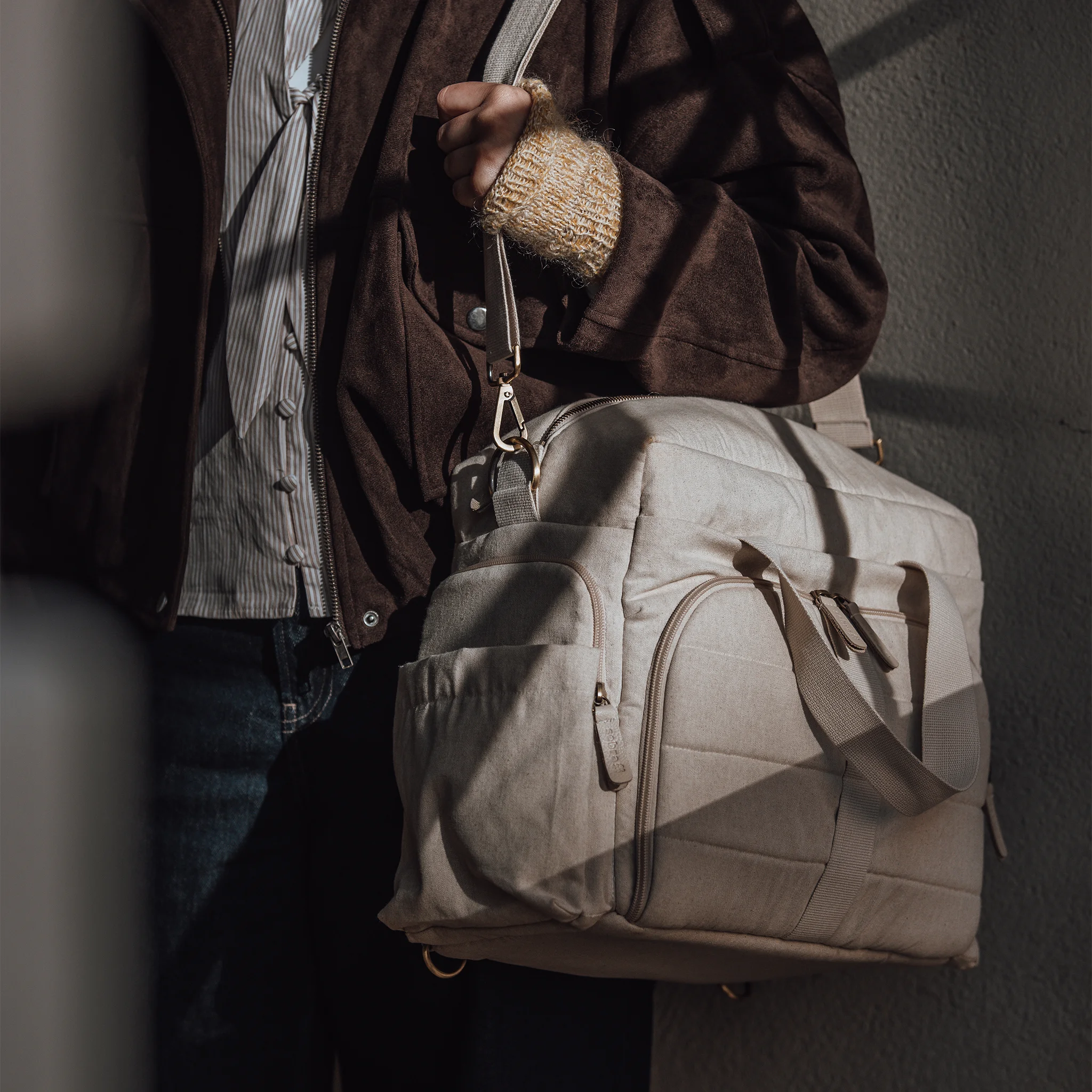 Sebra On-the-go Wickeltasche „morning beige melange“