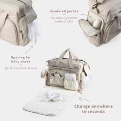 Sebra On-the-go Wickeltasche „morning beige melange“