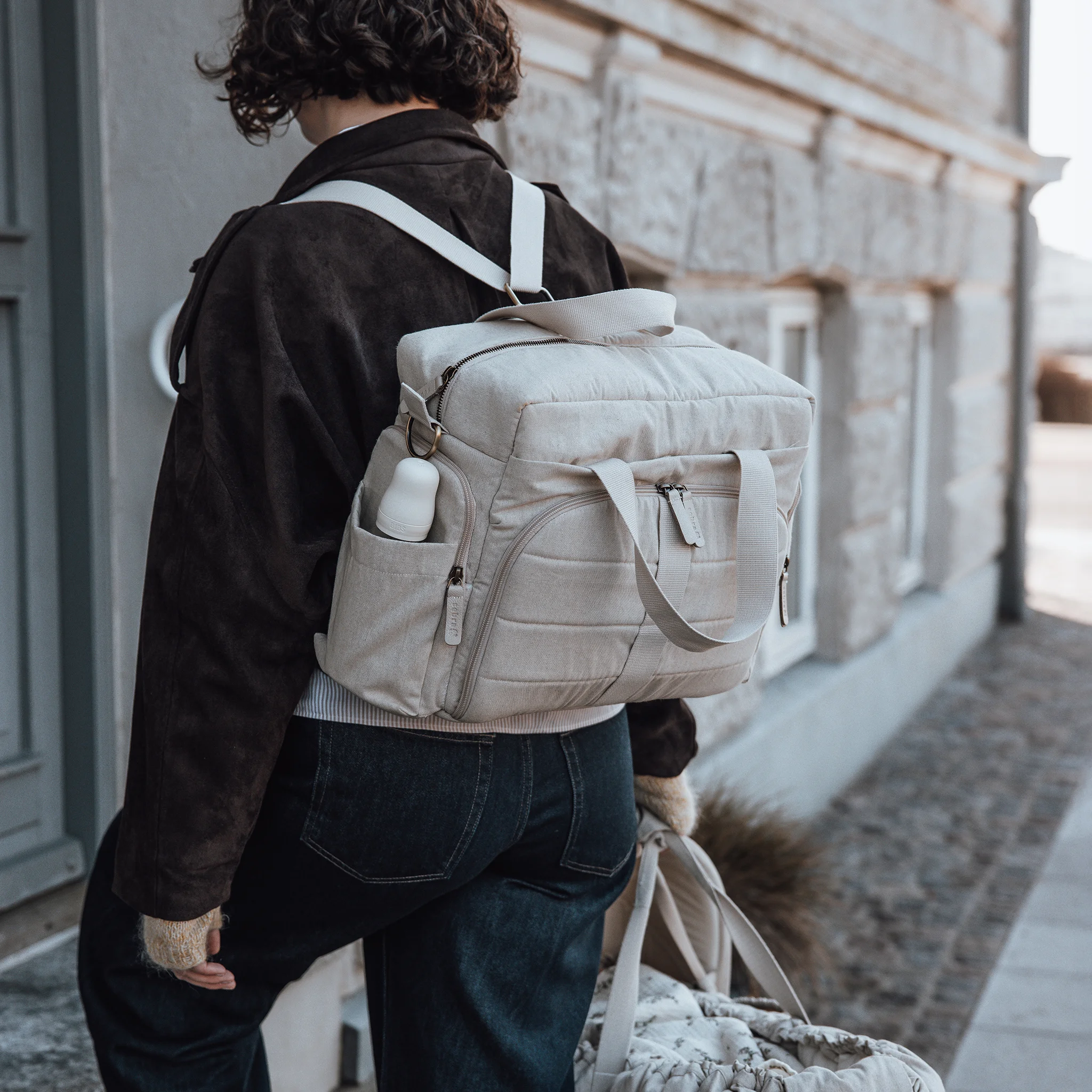 Sebra On-the-go Wickeltasche „morning beige melange“