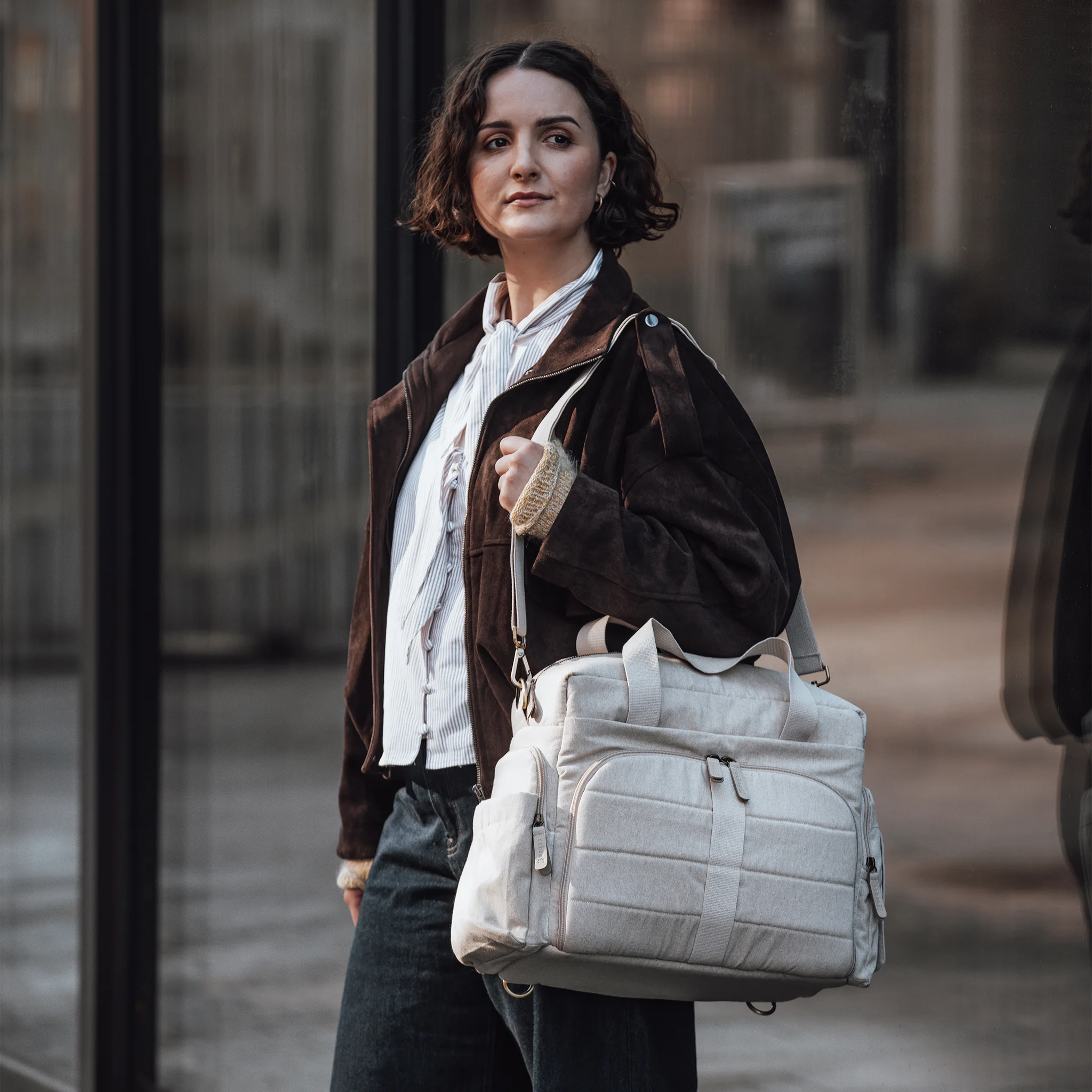 Sebra On-the-go Wickeltasche „morning beige melange“