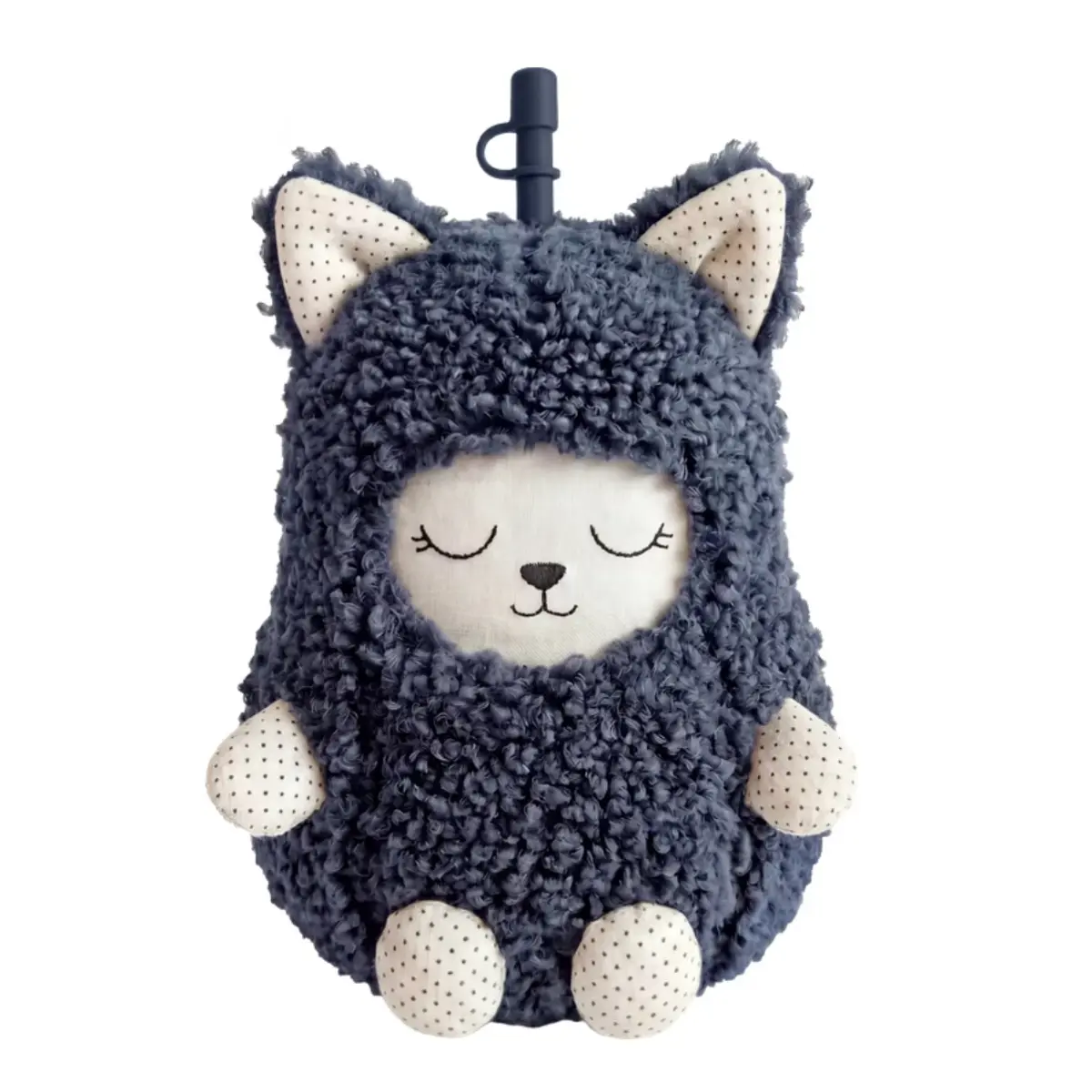 ASOBU Fuzzie Trinkbecher mit Plüschüberzug Katze „Mittens“, 360ml
