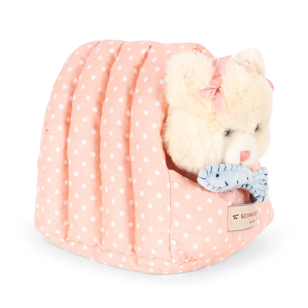 Konges Sløjd Kuscheltier Katze „Calore“ mit Korb, beige