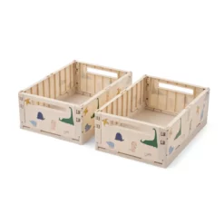 Liewood Aufbewahrungsbox Weston „Dino roar / Sandy“, Größe M, 2er-Set