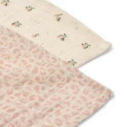 Liewood Lewis Mulltuch „Mini leo / Mini peach Mix“, Musselin, 2er-Set, 65x65cm