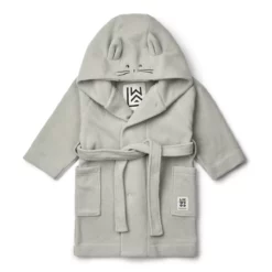 Liewood Minik Rabbit Fleece-Bademantel „Dove blue“