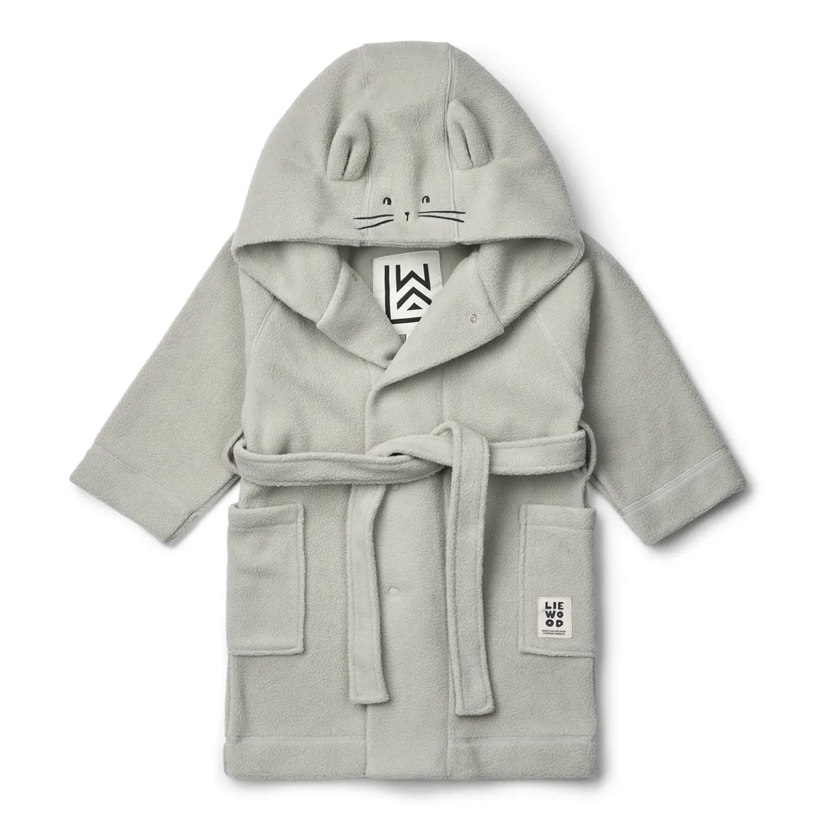 Liewood Minik Rabbit Fleece-Bademantel „Dove blue“