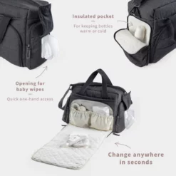 Sebra On-the-go Wickeltasche „Dark grey melange“-11