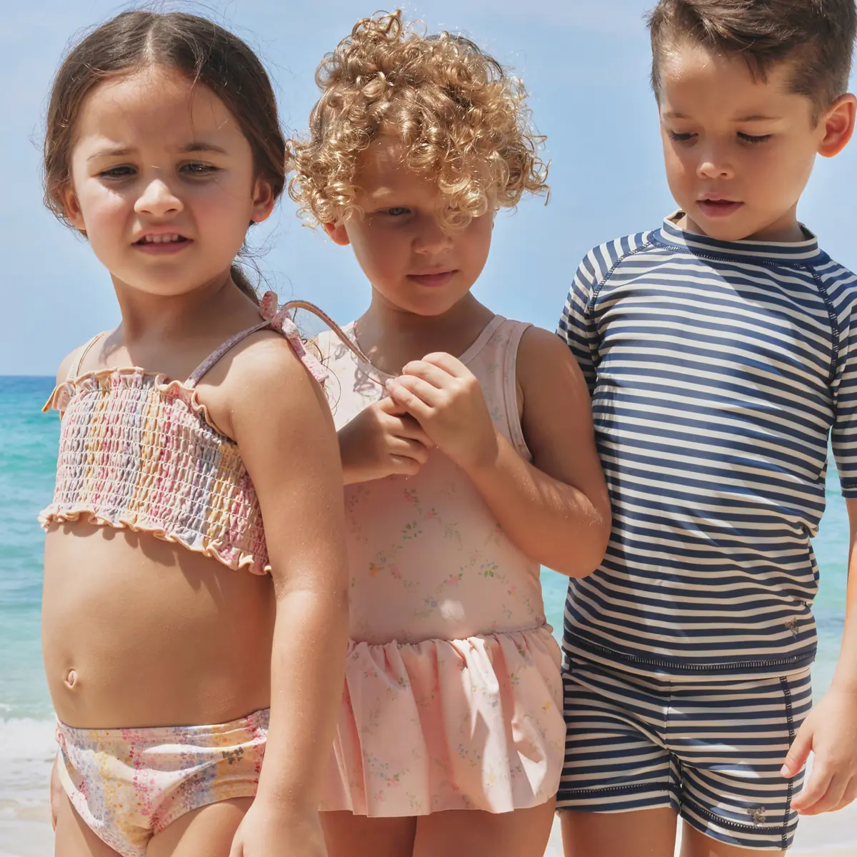 Wheat Kinder-Badeshorts Ulrik „Blue Stripe“