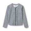 Wheat Langarm-Badeshirt Ada mit Reißverschluss „Blue Stripe“