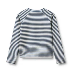 Wheat Langarm-Badeshirt Ada mit Reißverschluss „Blue Stripe“