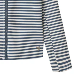 Wheat Langarm-Badeshirt Ada mit Reißverschluss „Blue Stripe“