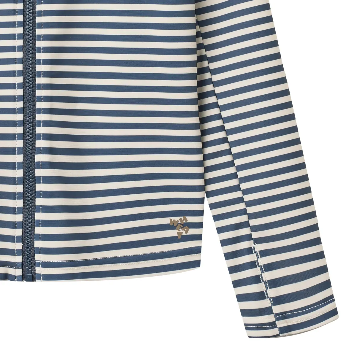 Wheat Langarm-Badeshirt Ada mit Reißverschluss „Blue Stripe“