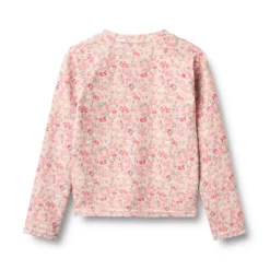 Wheat Langarm-Badeshirt Ada mit Reißverschluss „Powder Flowers and Seashells“