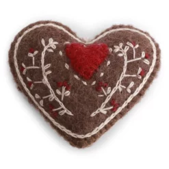 Gry & Sif Weihnachtsbaumschmuck „Lebkuchenherz mit Stickerei“ 5cm – Herstellerbild 1