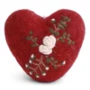 Gry & Sif Weihnachtsbaumschmuck „rotes Herz mit Zweigstickerei“ 6cm – Herstellerbild 1