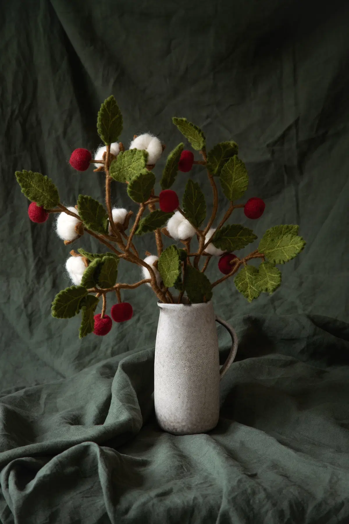 Gry & Sif Filzblumen „Baumwollzweig“ 60cm – Herstellerbild 2