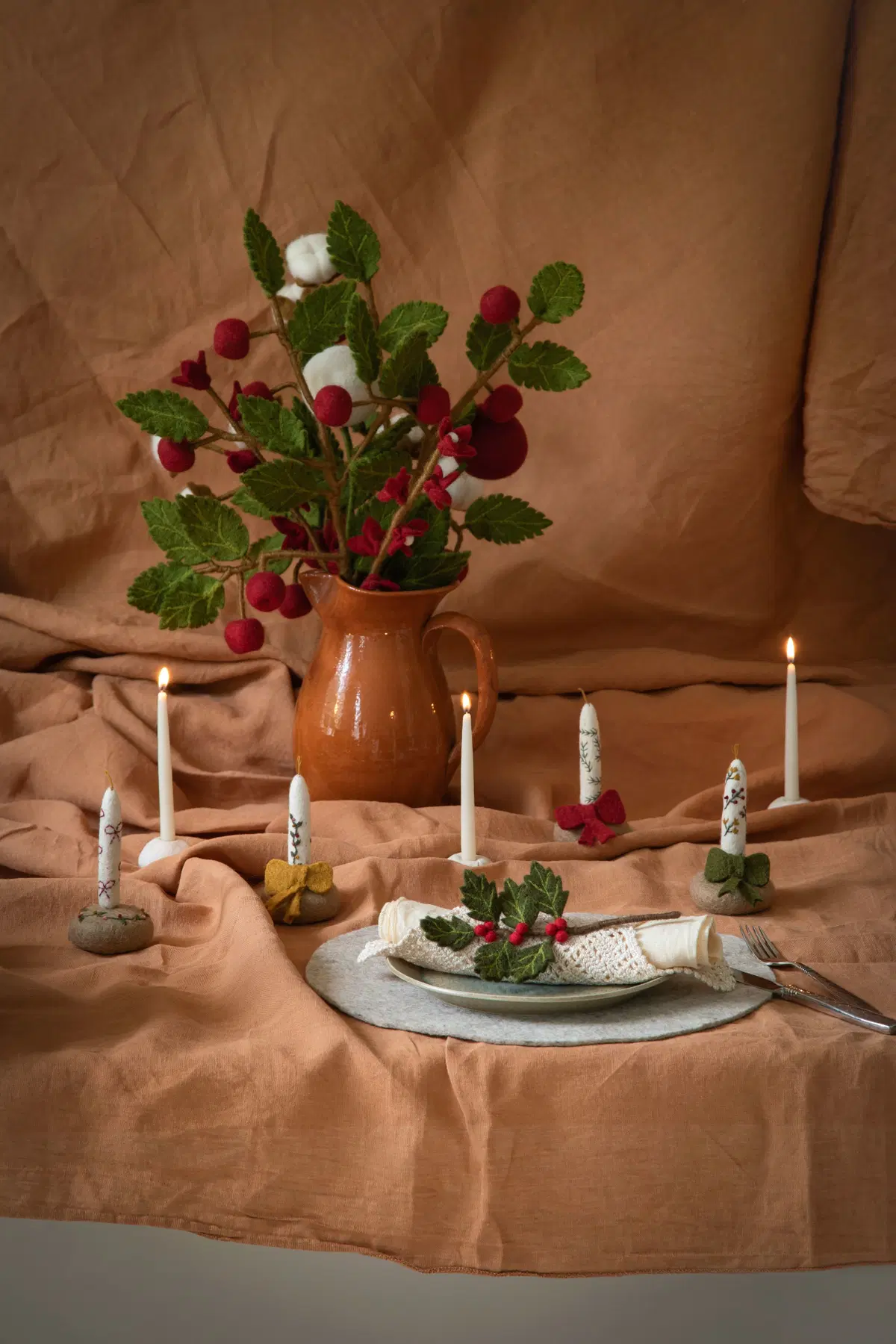 Gry & Sif Filzblumen „Baumwollzweig“ 60cm – Herstellerbild 4