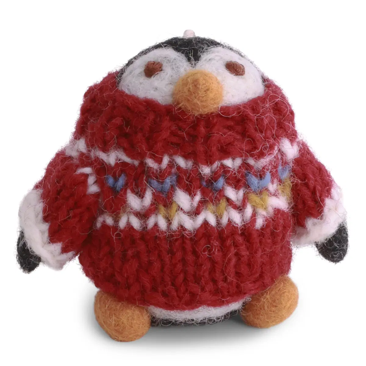Gry & Sif Weihnachtstiere „Pinguin mit Strickpullover“ 6cm – Herstellerbild 1