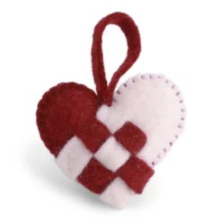 Gry & Sif Weihnachtsbaumschmuck „Flechtherz / rot-weiß“ 7cm – Herstellerbild 1