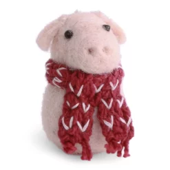 Gry & Sif Weihnachtstiere „Schwein mit rotem Schal“ 5cm – Herstellerbild 1