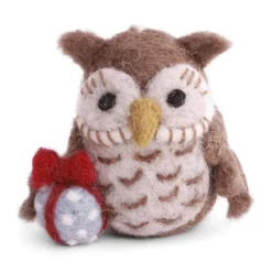 Gry & Sif Weihnachtstiere „Eule mit Geschenk“ 6cm – Herstellerbild 1