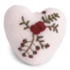 Gry & Sif Weihnachtsbaumschmuck „weißes Herz mit Zweigstickerei“ 6cm – Herstellerbild 1