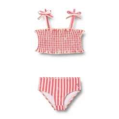 Wheat Kinder-Bikini Carla „Red Stripe Flowers“, Gr. 98, 104, 110, 116