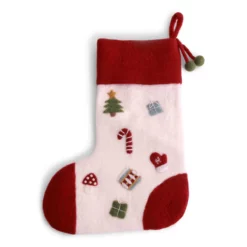 Gry & Sif Filzdekoration „Weihnachtsstrumpf mit Weihnachtsmotiven“ 48cm – Herstellerbild 1