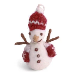 Gry & Sif Filzfigur „Schneemann mit Handschuhen“ 6cm – Herstellerbild 1