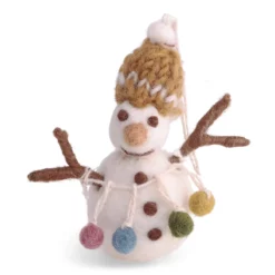 Gry & Sif Filzfigur „Schneemann mit Girlande“ 6cm – Herstellerbild 1