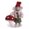 Gry & Sif Weihnachtsmaus „graue Maus / Mädchen mit Pilz“ 12cm – Herstellerbild 1