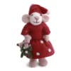 Gry & Sif Weihnachtsmaus „weiße Maus / Mistelzweig“ 12cm – Herstellerbild 1