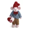 Gry & Sif Weihnachtsmaus „weiße Maus / Flechtherz“ 12cm – Herstellerbild 1