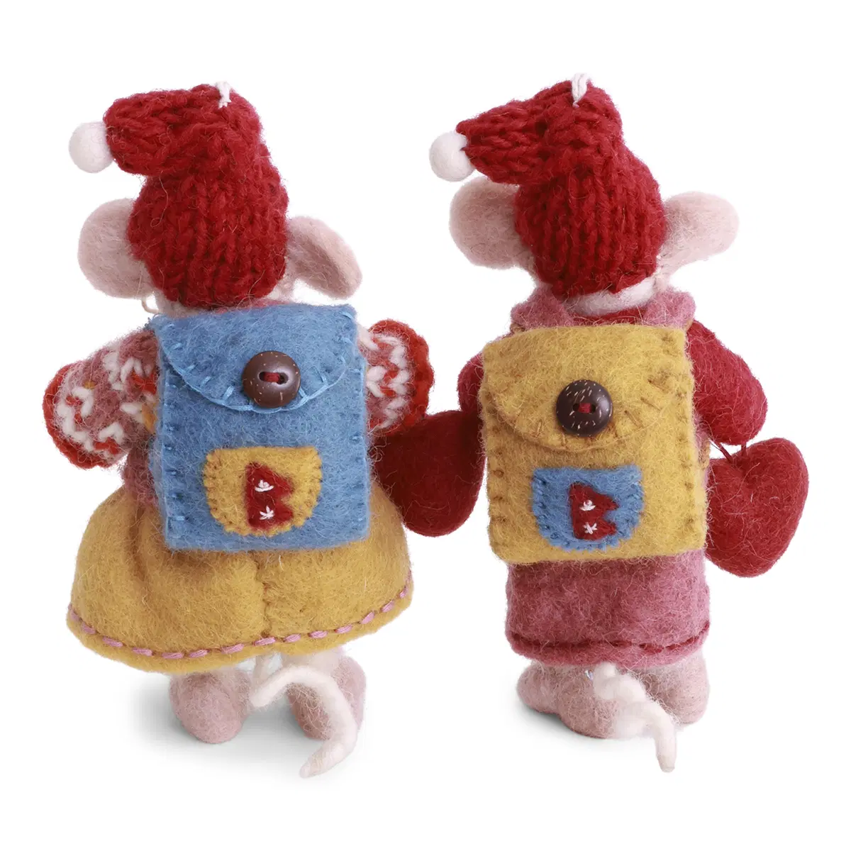 Gry & Sif Weihnachtsmaus „weiße Jubiläumsmäuse mit Herzen, 2er-Set“ 12cm – Herstellerbild 3