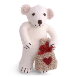 Gry & Sif Eisbär „weiß / mit Geschenksack“ 10cm – Herstellerbild 1