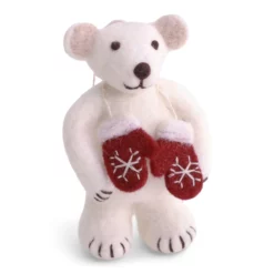 Gry & Sif Eisbär „weiß / mit Handschuhen“ 10cm – Herstellerbild 1