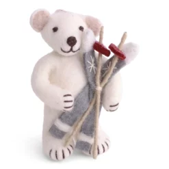 Gry & Sif Eisbär „weiß / mit Skiern“ 10cm – Herstellerbild 1