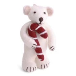 Gry & Sif Eisbär „weiß / mit Zuckerstange“ 10cm – Herstellerbild 1
