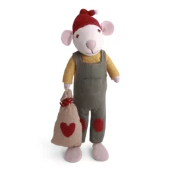 Gry & Sif Weihnachtsmaus „weiße Maus / Geschenksack“ 60cm – Herstellerbild 1