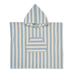 Wheat Frottee-Badeponcho Lille „Blue Swim Stripe“, Gr. 80/92, 98/104, 110/116, 122/128