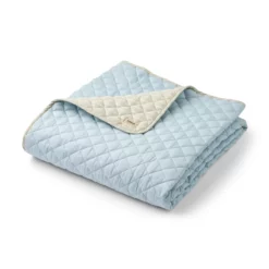 Wheat Steppdecke „Blue Ocean Stripe“