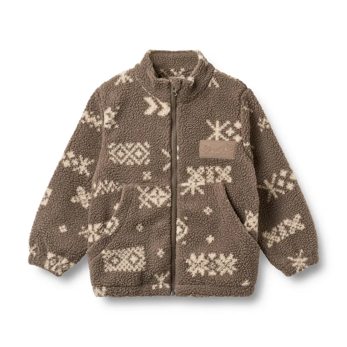 Wheat Fleecejacke Helge „Dry Wood Jacquard“, Gr. 98, 104, 110, 116, 122, 128
