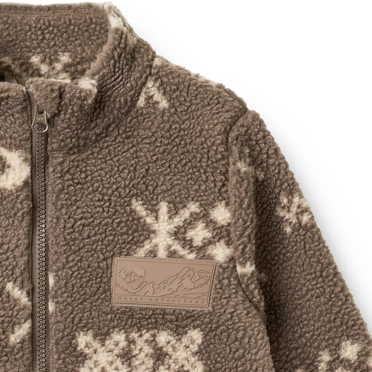 Wheat Fleecejacke Helge „Dry Wood Jacquard“, Gr. 98, 104, 110, 116, 122, 128 – Bild 3