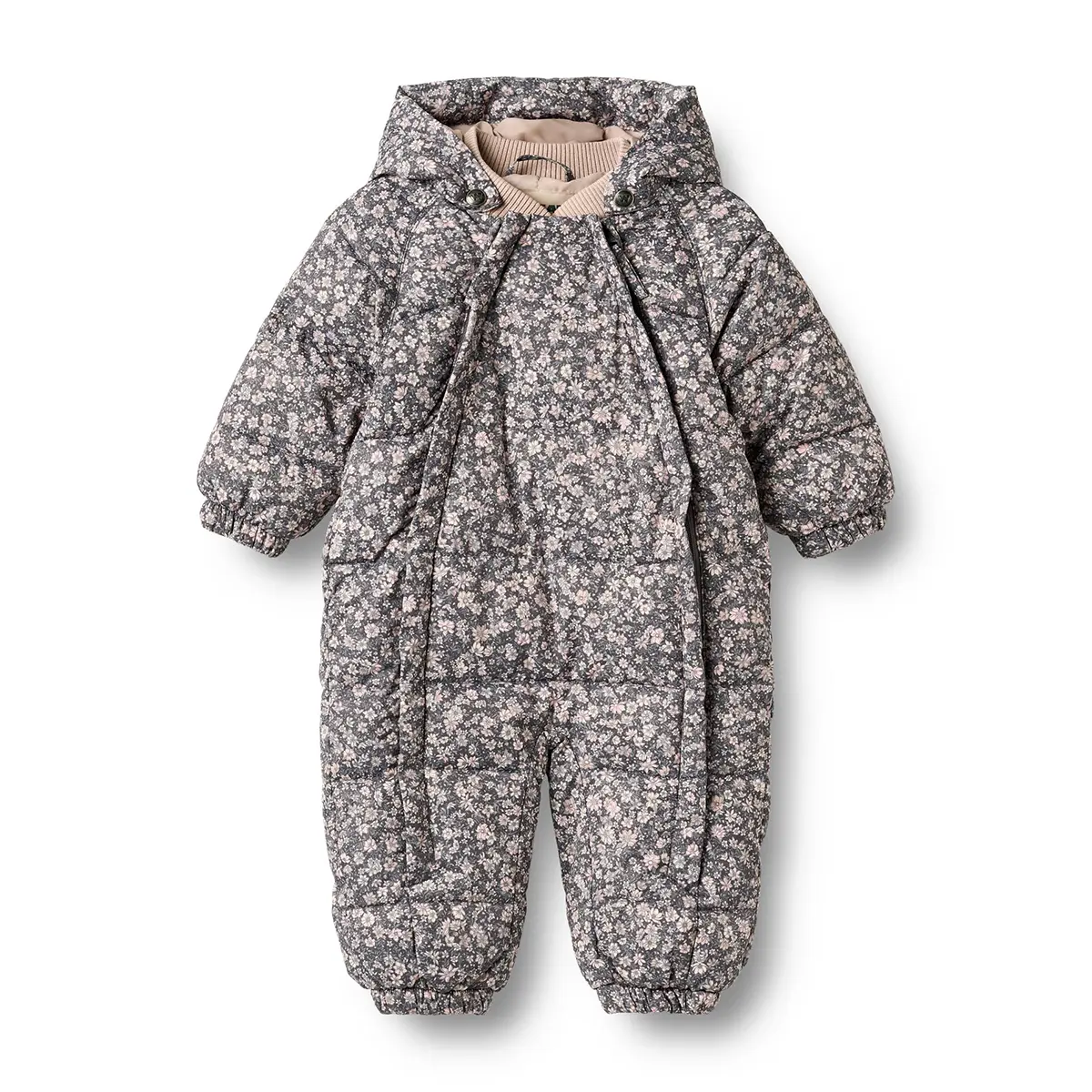 Wheat Baby-Pufferanzug Edem „Dark Charcoal Flowers“, Gr. 3-6 Monate, 9-12 Monate, 18-24 Monate