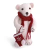Gry & Sif Eisbär „weiß / mit Weihnachtsstrumpf“ 16cm – Herstellerbild 1