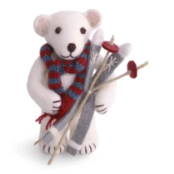 Gry & Sif Eisbär „weiß / mit Skiern“ 16cm – Herstellerbild 1