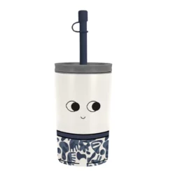 ASOBU Fuzzie Trinkbecher mit Plüschüberzug Katze „Mittens“, 360ml – Edelstahlbecher