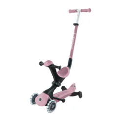 Globber GO UP Deluxe Lights ECO 360 Beere – mit Sitz und Elternschubstange