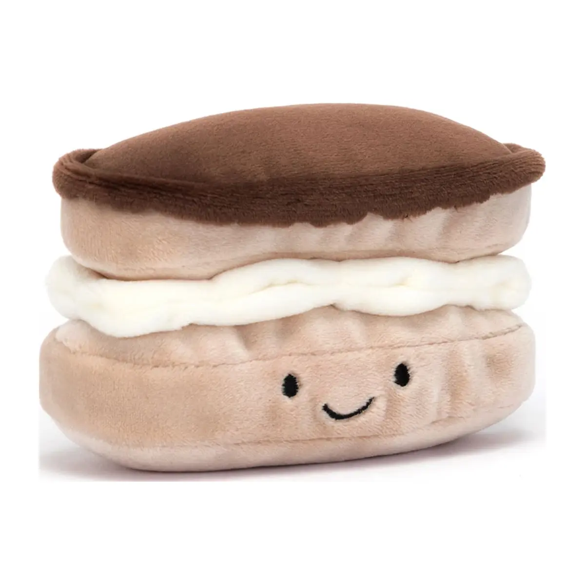 Jellycat Pretty Patisserie Éclair, Vorderansicht auf weißem Hintergrund