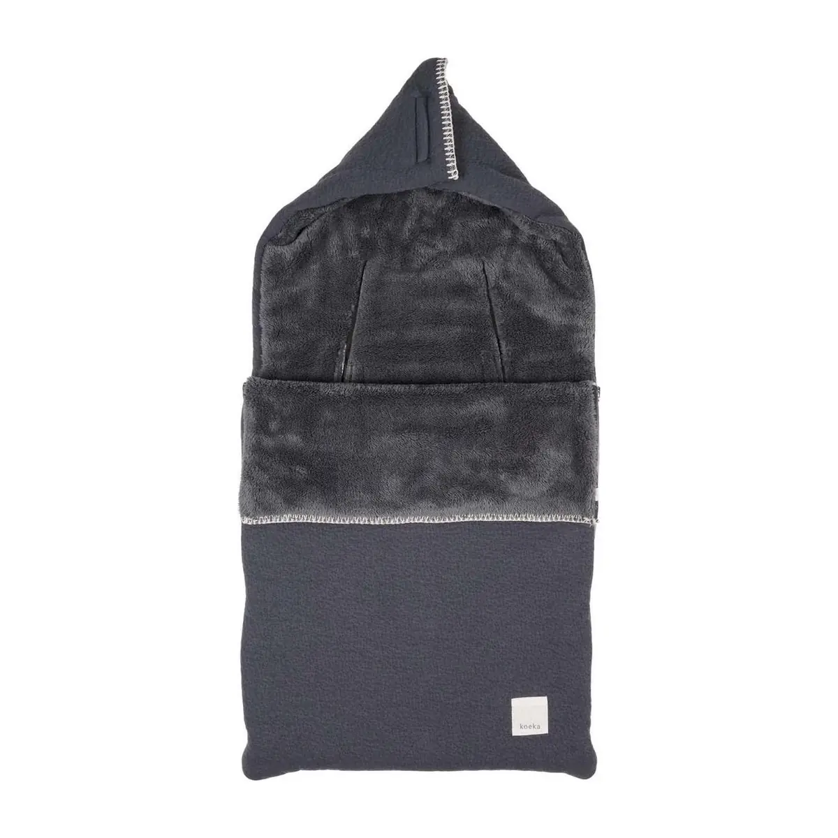 koeka Fußsack Runa Dark Grey auf weißem Hintergrund